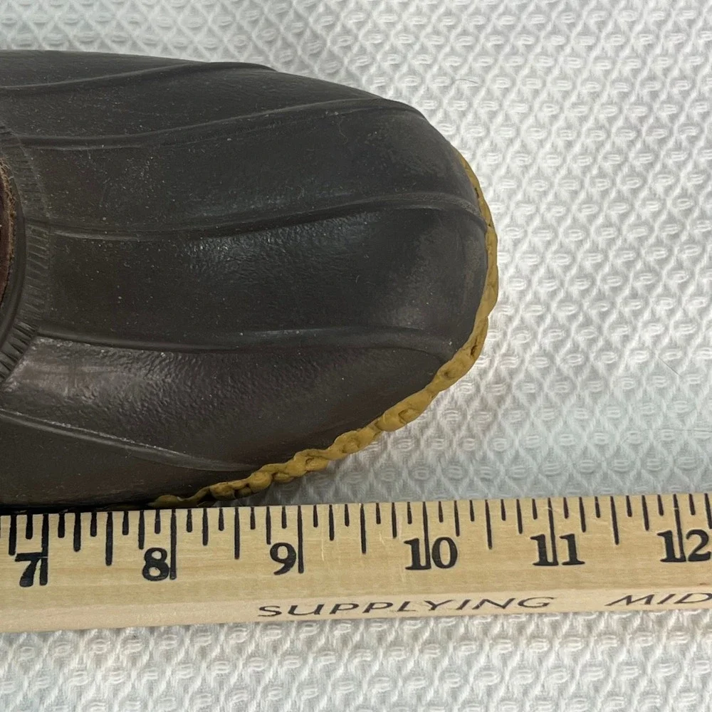 LL Bean Bean Boots Mens Brown Leather Waterproof Duck Shoes US 9? See Sizing